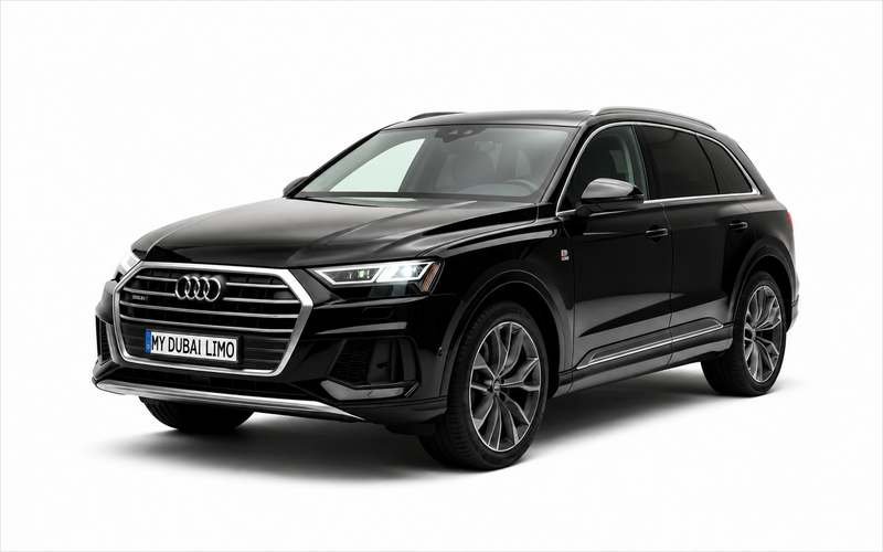 2026 Audi Q7 black luxury SUV for Dubai chauffeur service