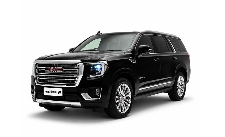 Black GMC Yukon luxury SUV for chauffeur hire Dubai