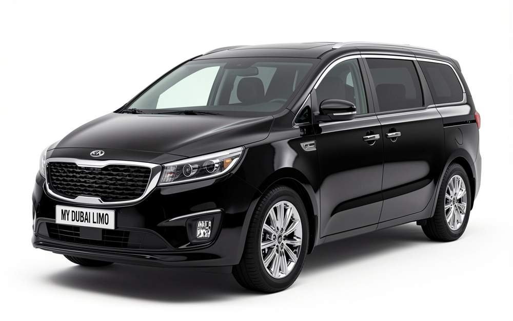 Kia Sedona Black luxury MPV for chauffeur service Dubai by My Dubai Limo