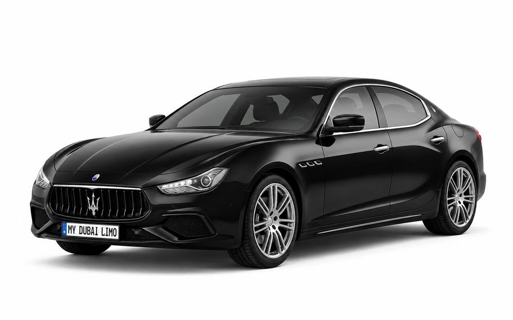 Maserati Ghibli luxury sedan in premium black for My Dubai Limo