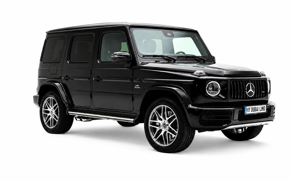 Mercedes-Benz G63 AMG luxury SUV in glossy black for My Dubai Limo
