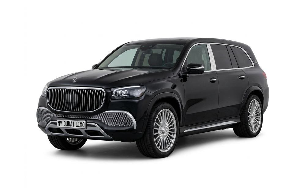 Mercedes-Maybach GLS luxury SUV in glossy black for My Dubai Limo Dubai