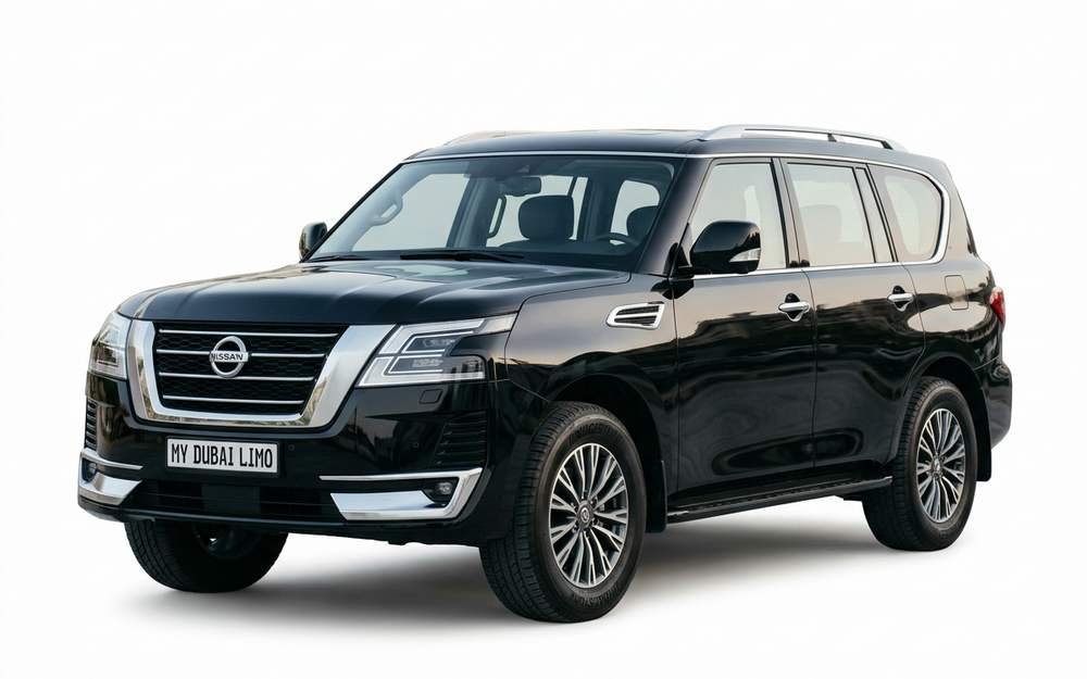 Nissan Patrol luxury SUV for chauffeur hire Dubai by My Dubai Limo