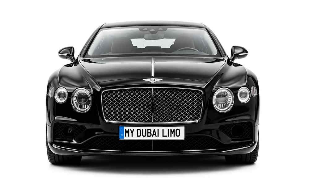 2026 Bentley Flying Spur black luxury sedan for Dubai chauffeur service