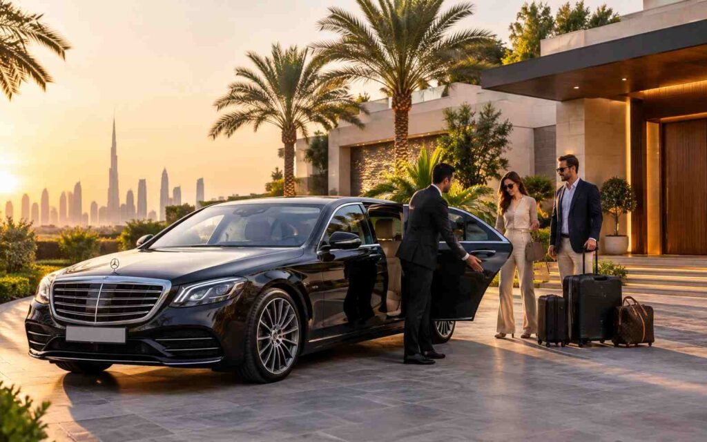 Comfortable travel for private villa guests in Dubai during peak season with chauffeur