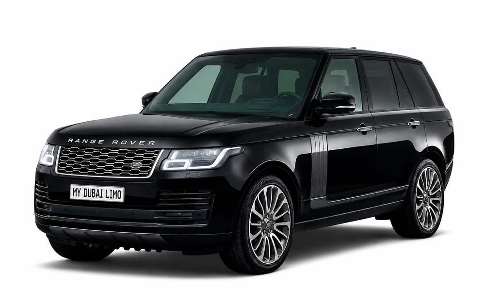 Range Rover Vogue luxury SUV in black for chauffeur service Dubai