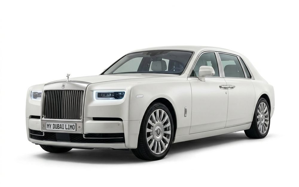 2026 Rolls-Royce Phantom Luxury Sedan in Pearl White With Chauffeur Hire in dubai – My Dubai Limo