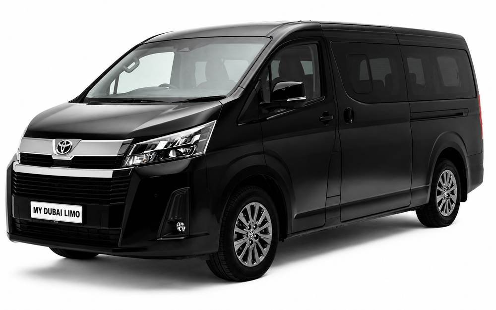 2026 Toyota Hiace Luxury Passenger Van in Glossy Black – My Dubai Limo
