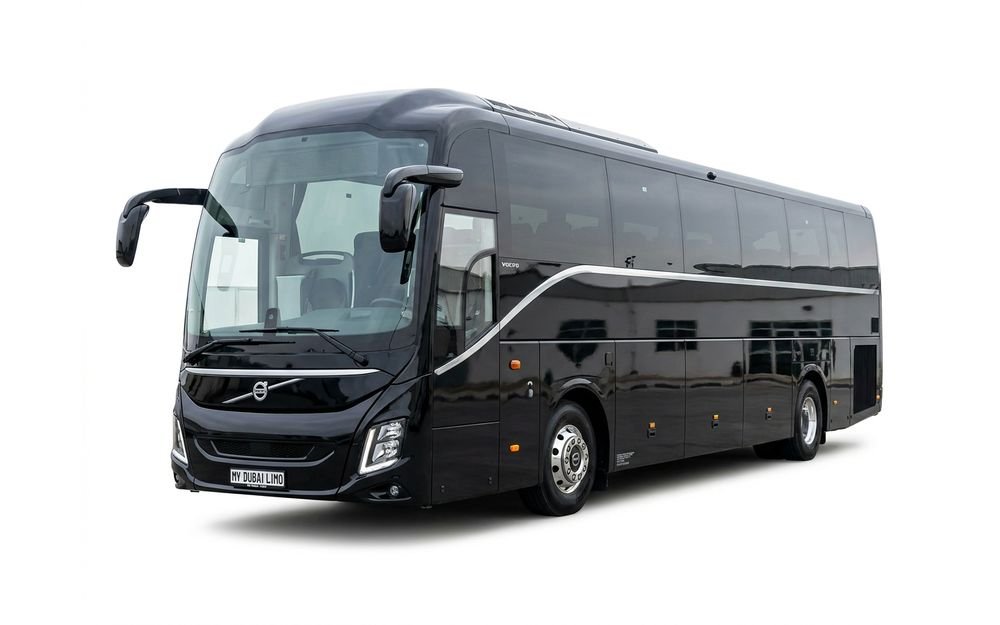 Volvo Luxury Bus in Glossy Black My Dubai Limo