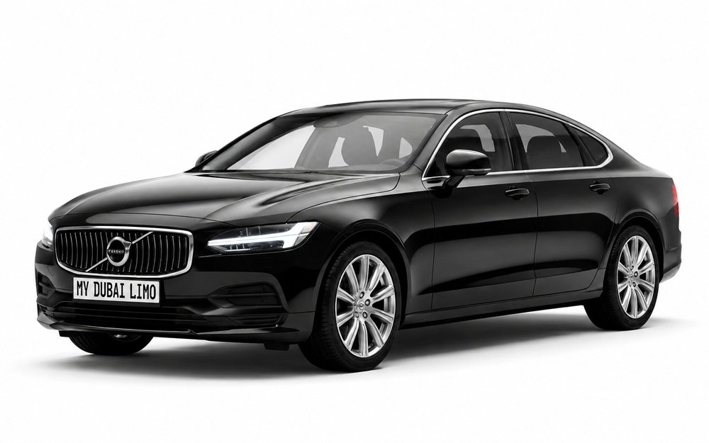 2026 Volvo S90 Luxury Executive Sedan in Glossy Black With chauffeur hire Dubai – My Dubai Limo
